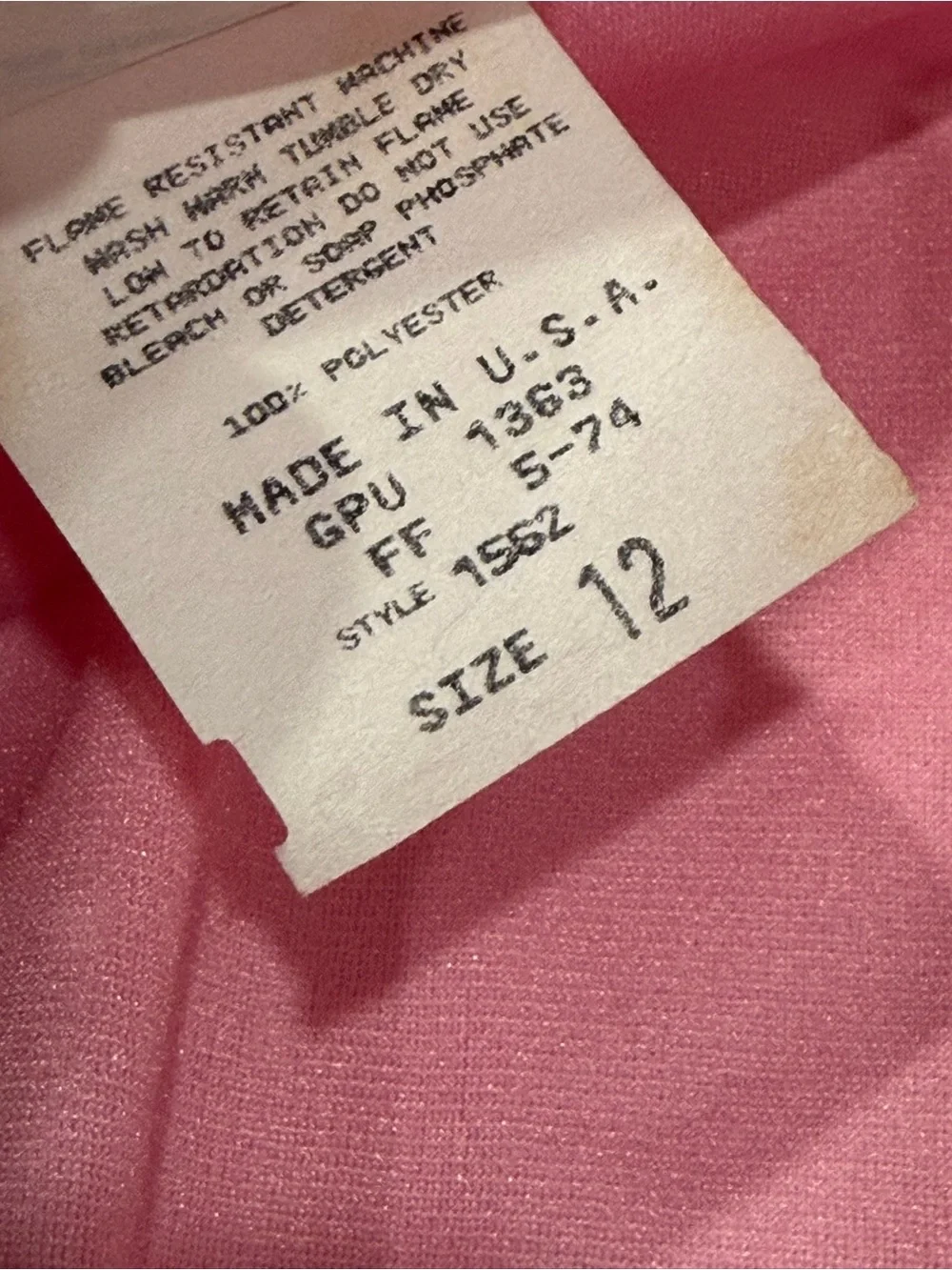 1990s Vintage Jackie's Girls Fleece Robe Satin Girls Sz 12 USA 90s Deadstock